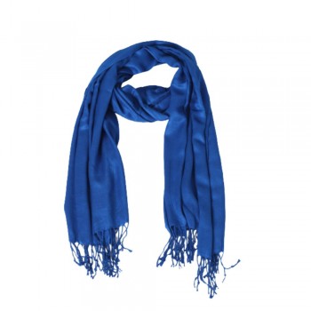 Echarpe Lisa Azul Royal 150g c/ Franja Viscose 180x70 cm