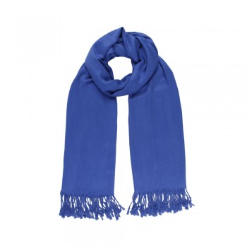 Echarpe Lisa Azul Bic 220g c/ Franja Viscose 180x70 cm
