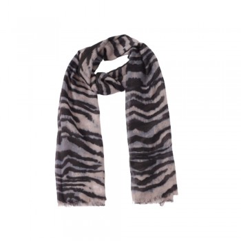 Xale 100%  Poliester Zebra Cinza 180X90 CM