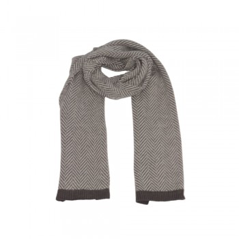 Xale 100% Acrilico Geometrico Cinza Barrado Chumbo 180 X 65 CM