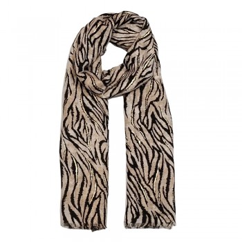 Xale  100%  Poliester Zebra com Brilho 180X90 CM