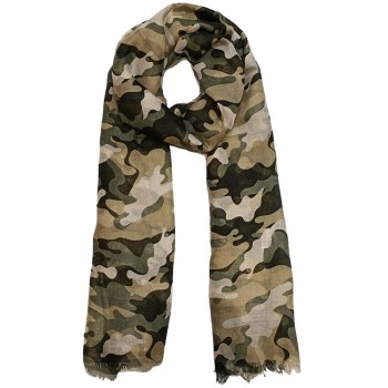 Xale 100%  Poliester Camuflado Verde 180X90 CM