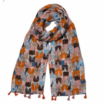 XALE 100%  POLIESTER CAT MULTICOLOR 180X90 CM