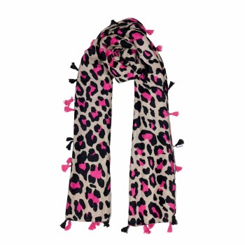 XALE 100%  POLIESTER ANIMAL PRINT PINK 180X90 CM