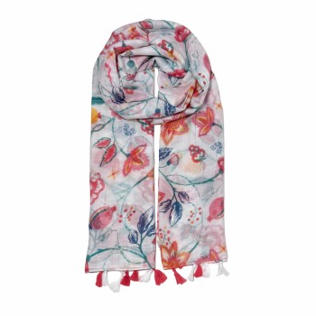 XALE 100%  POLIESTER FLORAL VERMELHO 180X90 CM