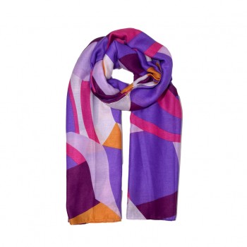 XALE 100%  POLIESTER GEOMETRICO ROXO 180X90 CM