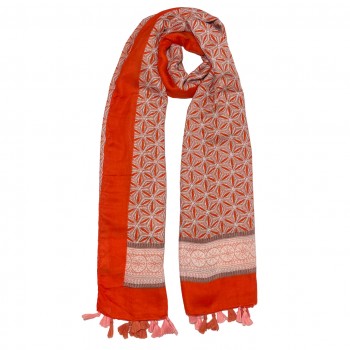XALE 100%  POLIESTER LARANJA ARABESCO 180X90 CM