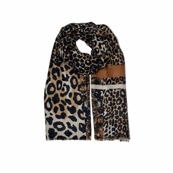 XALE 100%  POLIESTER ANIMAL PRINT CARAMELO 180X90 CM