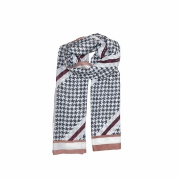 XALE 100%  POLIESTER PIED POULE LISTRAS MARSALA 180X90 CM