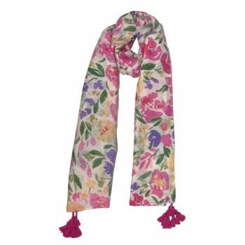 XALE 100%  POLIESTER FLOWERS ROSE/GREEN 180X90 CM