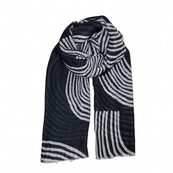XALE 100%  POLIESTER GEOMETRICO PRETO 180X90 CM