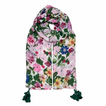XALE 100%  POLIESTER FLOWERS GREEN 180X90 CM