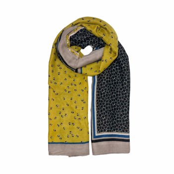 XALE 100%  POLIESTER ANIMAL PRINT AMARELO/AZUL 180X90 CM