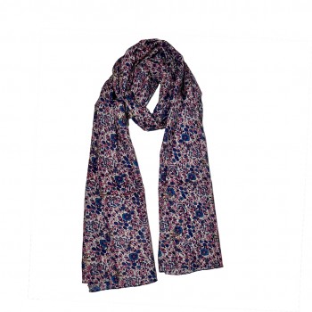 Echarpe Floral Roxo Algodão 160x50 cm