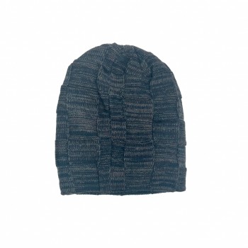 Gorro Azul em Acrílico com Forro Marrom 20x15cm