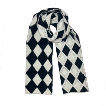 XALE 100% ACRILICO TRICOT BLACH/OFF 180X35CM