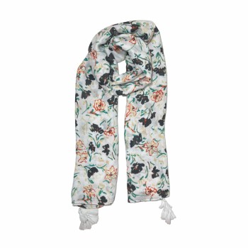 XALE 100%  POLIESTER  DARK FLOWERS 180X90 CM