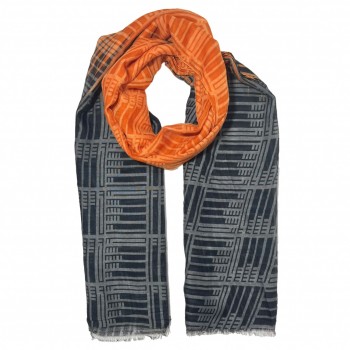 XALE 100%  POLIESTER  GRADATION ORANGE PEEL 180X90 CM