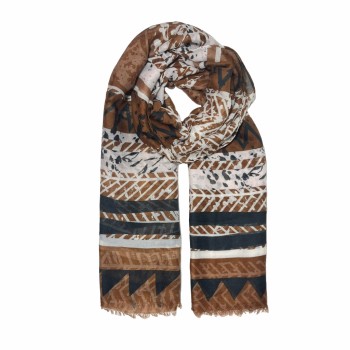 XALE 100%  POLIESTER  TRIBAL BROWN 180X90 CM
