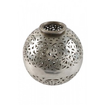 Vaso em Bronze Trabalhado Redondo Decorativo D25 cm