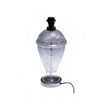 Base para Abajur Elétrico de Vidro Trabalhado Incolor A42xD19 cm