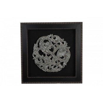 Quadro Decorativo Arabesco Prata A90xC90xE6 cm