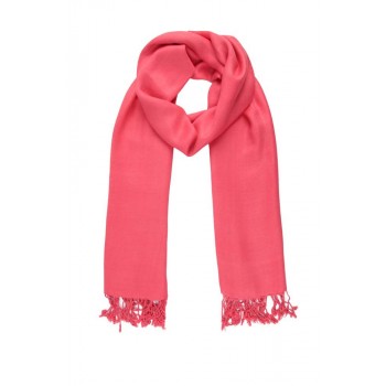Echarpe Lisa Rosa Chiclete 150g c/ Franja Viscose 180x70 cm