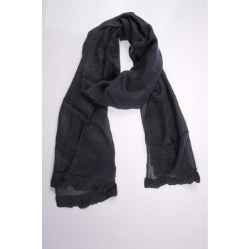 Echarpe Chumbo c/ Babado em Viscose Detalhado 160x50 cm
