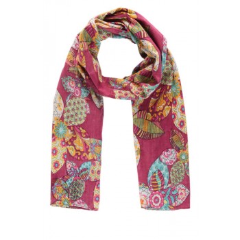 Echarpe em Algodão Floral Rosa A160xL50 cm