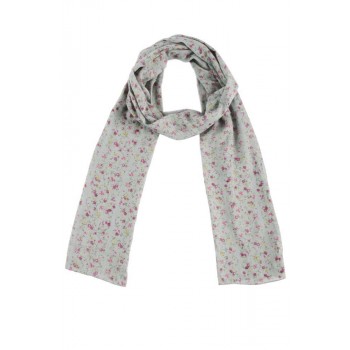 Echarpe em Algodão Branco Mini Floral Pink A180xL50 cm