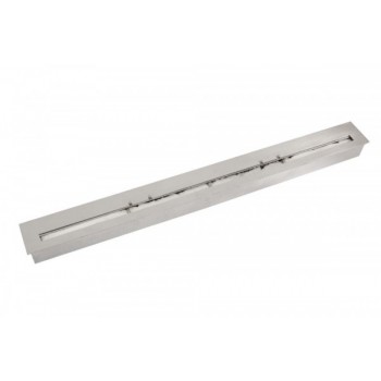 Queimador Lareira a Alcool Aco Inox. Grande 8X12X122CM