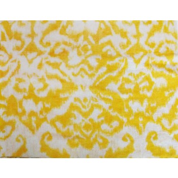 Echarpe em Viscose Rajada Branco e Amarelo com Franja A180xL33 cm