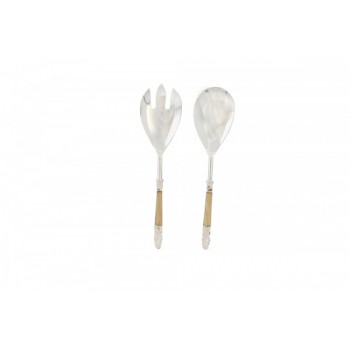 Conjunto p/ Servir Salada Folheado Prata 28CM