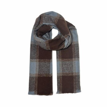 XALE 100%  POLIESTER XADREZ BROWN/BLUE 180X70 CM