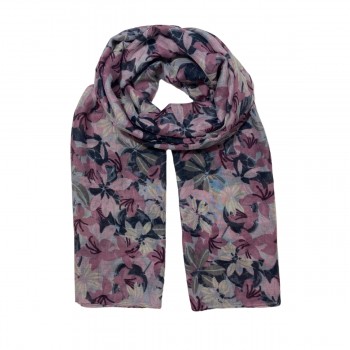 XALE 100%  POLIESTER  FLOWERS MARSALA 180X90 CM