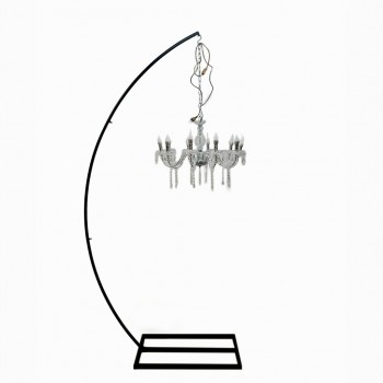 LUSTRE ACRILICO 6 BRACOS 110V COM HASTE DE FERRO