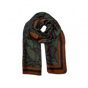 XALE 100%  POLIESTER ZARA JAMAVAR GREEN 180X90 CM