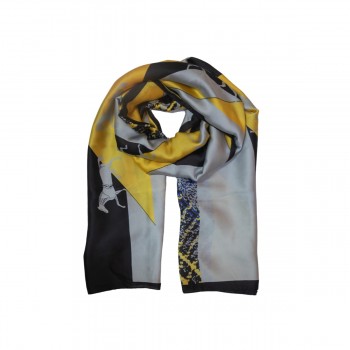 XALE 100%  POLIESTER HERA HORSE AMARELO/MARINHO 180X90 CM