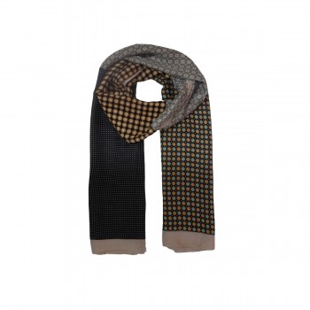 XALE 100%  POLIESTER ALINA POA MOSTARDA /BLACK/WHITE 180X90 CM