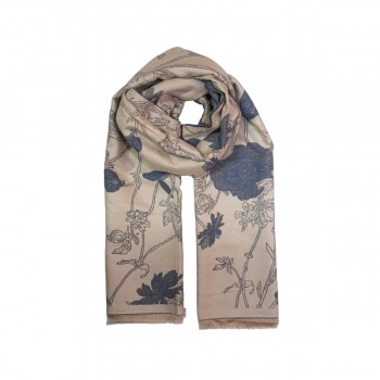 XALE 100% ACRILICO LYRA BLUE FLOWER 180 X 65 CM