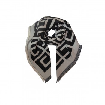 XALE 100% ACRILICO NARA GEOMETRICO BLACK/BEGE  180 X 65 CM