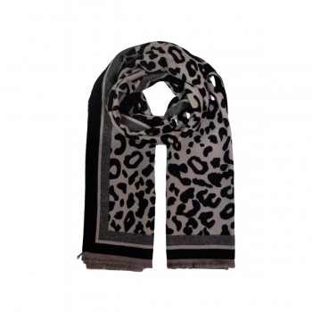 XALE 100% ACRILICO GAIA PRINT LIGHT BLACK 180 X 65 CM