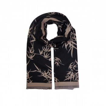 XALE 100% ACRILICO AYLA TWINGS BLACK/LATTE  180 X 65 CM